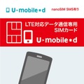 「U-mobile＊d」nanoSIMカードパッケージ