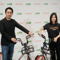 記者会見にはLINEの出澤剛氏と、モバイクのHu Weiwei氏が出席。日本版・モバイクサービスの展望を語った