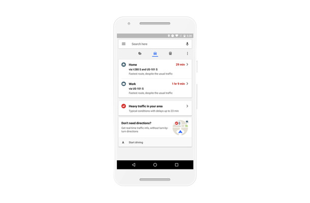 Android版Googleマップに3つのタブが追加！近隣情報や、通勤時間などがワンタップで