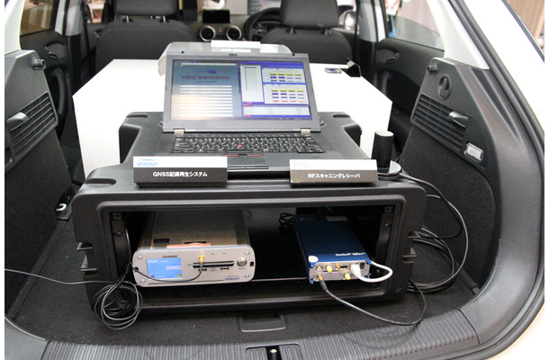 PCTEL社のRFスキャニングレシーバーと、SPIRENTのGNSS記録再生システム