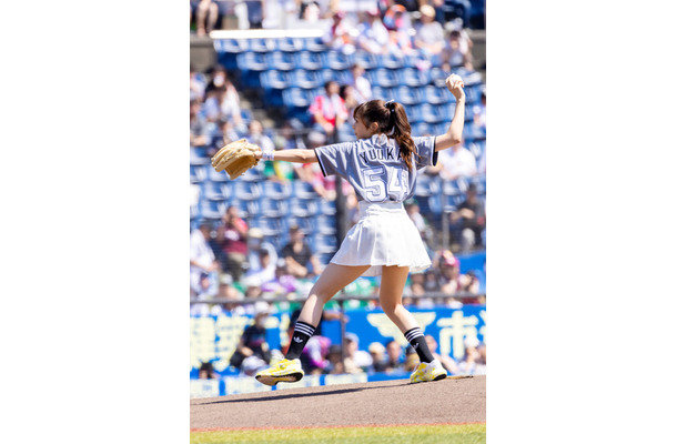 初始球式を務めた菊池柚花（©JCOMスペシャルデー）