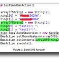テキストメッセージの送信に関するコード内に電話番号が記載されていた