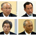 討論を行う各候補（左上より、宇都宮・田母神・細川・舛添の4氏。五十音順）