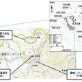 観測点分布（臨時で設置する遠望カメラと空振計）