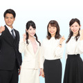 左から）山本賢太、竹俣紅、小室瑛莉子、小山内鈴奈（フジテレビ新人アナウンサー)（C）フジテレビ