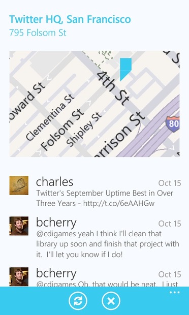 Windows Phone 7向けTwitter画面