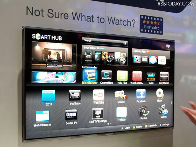 CES 2011にて、サムスンが展示した「SMART TV」は、ネット接続機能やアプリの事項環境などを搭載したインターネット対応テレビ