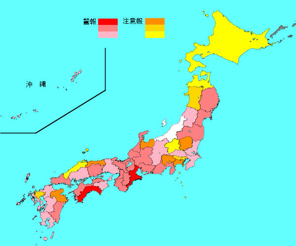 国立感染症研究所「インフルエンザ流行マップ」