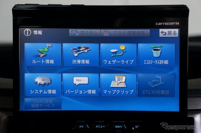 カーナビ本体で管理する情報画面
