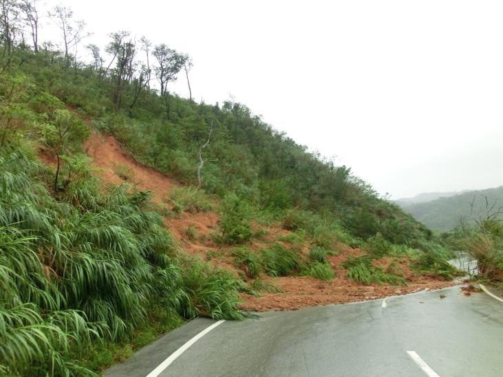 資料：平成23年（2011）台風第9号の土砂災害。大宜味村