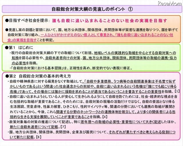 自殺総合対策大綱の見直しのポイント1