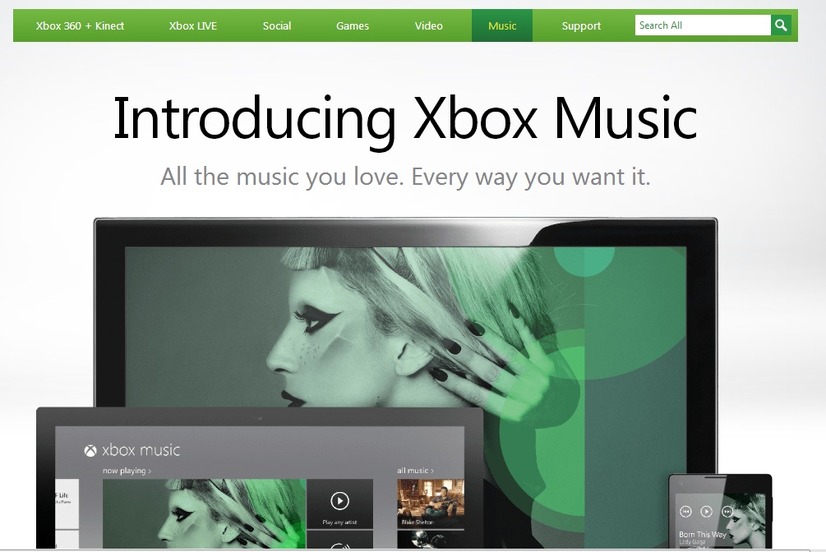 「Xbox music」イントロダクションページも開設