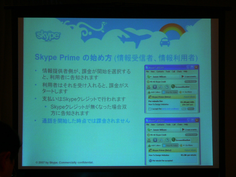 利用者は、受けたいサービスにSkypeを使ってコンタクトする