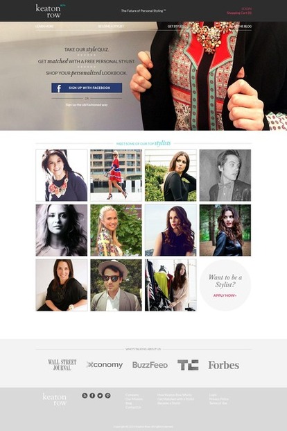 スタイリストが自分だけのコーディネートを提案してくれるオンラインサービス「Keaton Row」