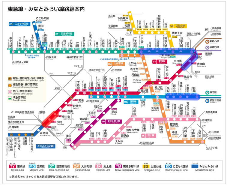 新たに利用可能となる路線（赤色表示）／現在すでに利用可能な路線（青色表示）