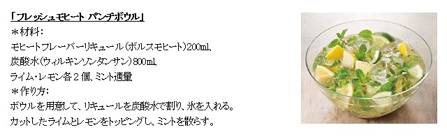 「フレッシュモヒート パンチボウル」レシピ