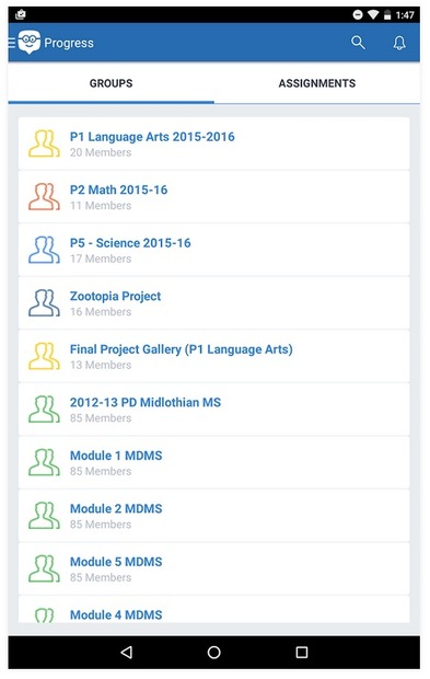 「Edmodo」アプリ画面