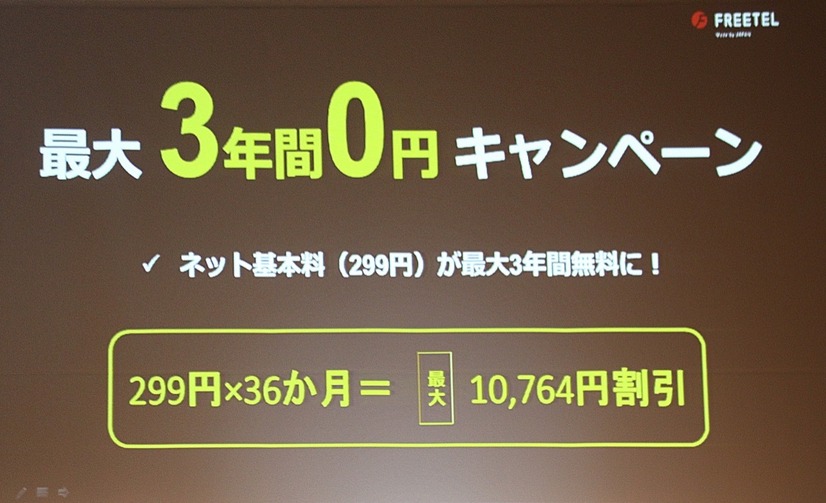 基本料金が3年かん無料