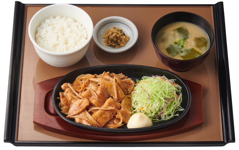 【ハムカツ付】豚トロと豚バラのしょうが焼定食