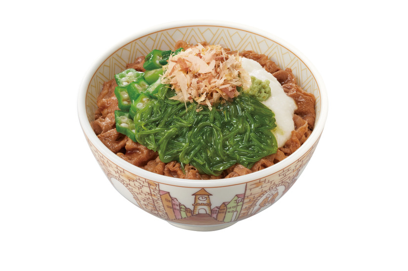 山かけめかぶオクラ牛丼