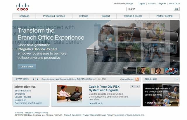 米Ciscoサイト（画像）