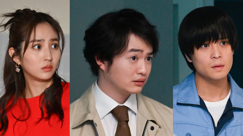 2月5日放送『問題物件』に出演する堀田茜、森永悠希、堀家一希　(C)フジテレビ