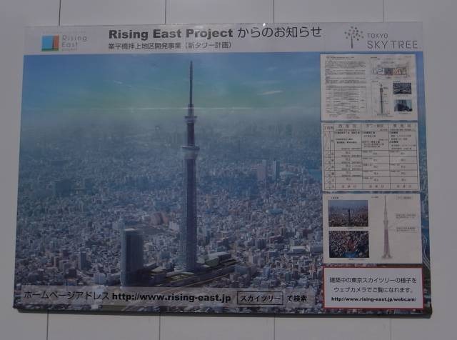 東京スカイツリーの建設は、「業平橋押上地区開発事業 Rising East Project」として進行中