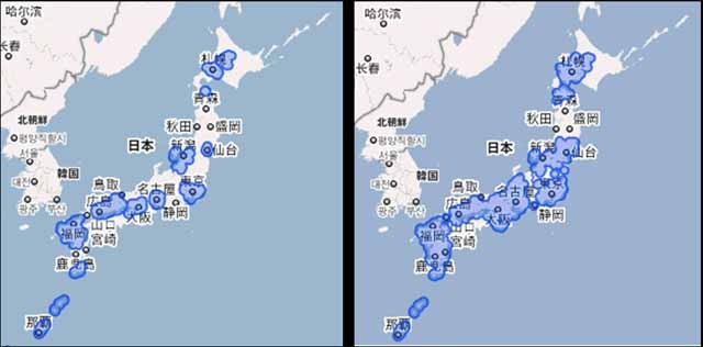 エリア拡大前と後の比較