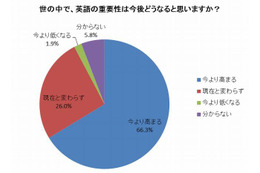 9割は英語不要だが「重要性が今後高まる」と7割が回答 画像