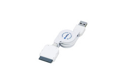プラネックス、コード巻き取り式のiPod充電用USBケーブルなど 画像