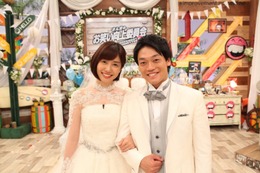 おばたのお兄さん＆山崎アナ、番組内で前代未聞の結婚披露宴！ 画像