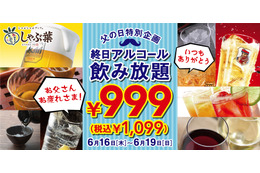 しゃぶ葉、父の日企画で終日「アルコール飲み放題」が特別価格に！ 画像