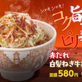 すき家、「赤だれ白髪ねぎ牛丼」新発売！シャキシャキ食感＆コク旨ピリ辛だれ