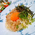 夫のリクエストに応えた「納豆パスタ」（写真は渡辺美奈代の公式ブログから）