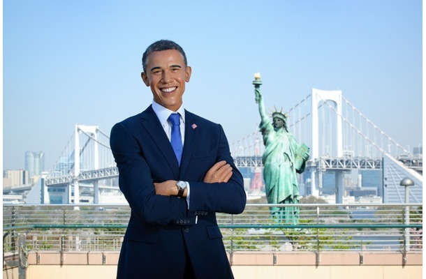 マダム・タッソー東京のオバマ氏　The images shown depict wax figures created and owned by Madame Tussauds