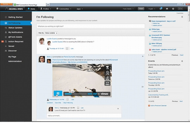 IBM Connections利用画面イメージ