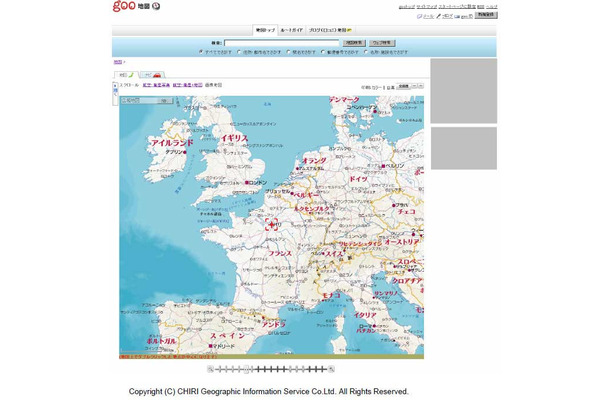 Goo地図 日本語表記の世界地図 市街図と地図全画面表示が利用可能に Rbb Today