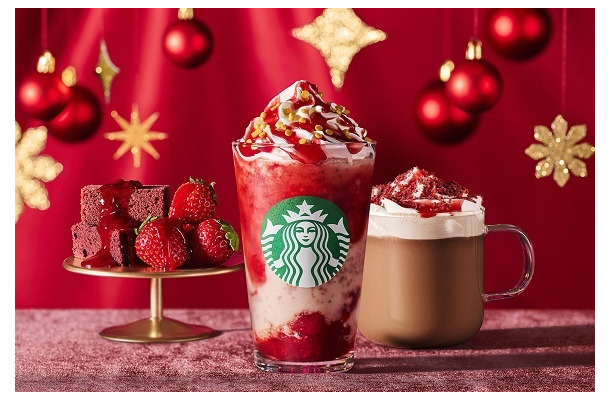 スタバ、ホリデーシーズン新作「ストロベリー ＆ ベルベット ブラウニー フラペチーノ」11月1日～