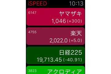 楽天証券、公式アプリ「iSPEED」がApple Watchに対応 画像