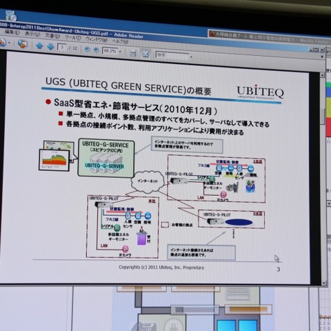 【Interop Tokyo 2011（Vol.16）】BEMS不要、既存ビルにも適用できる節電グリーンサービス……ユビテック 画像