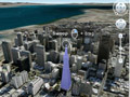 Google Earth 4.3の新機能「3D Buildings」レイヤーを紹介——ビル屋上からの眺め 画像