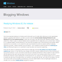Windows 8.1が開発完了……ハードウェアパートナー向けに提供開始 画像