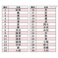 赤ちゃん名づけランキング、2013年上半期 画像