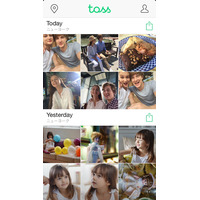 LINE友だちと画像・動画を共有できるアプリ「Toss」公開 画像