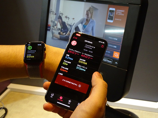 トレーニングの成果はiPhoneのアクティビティアプリに保存される